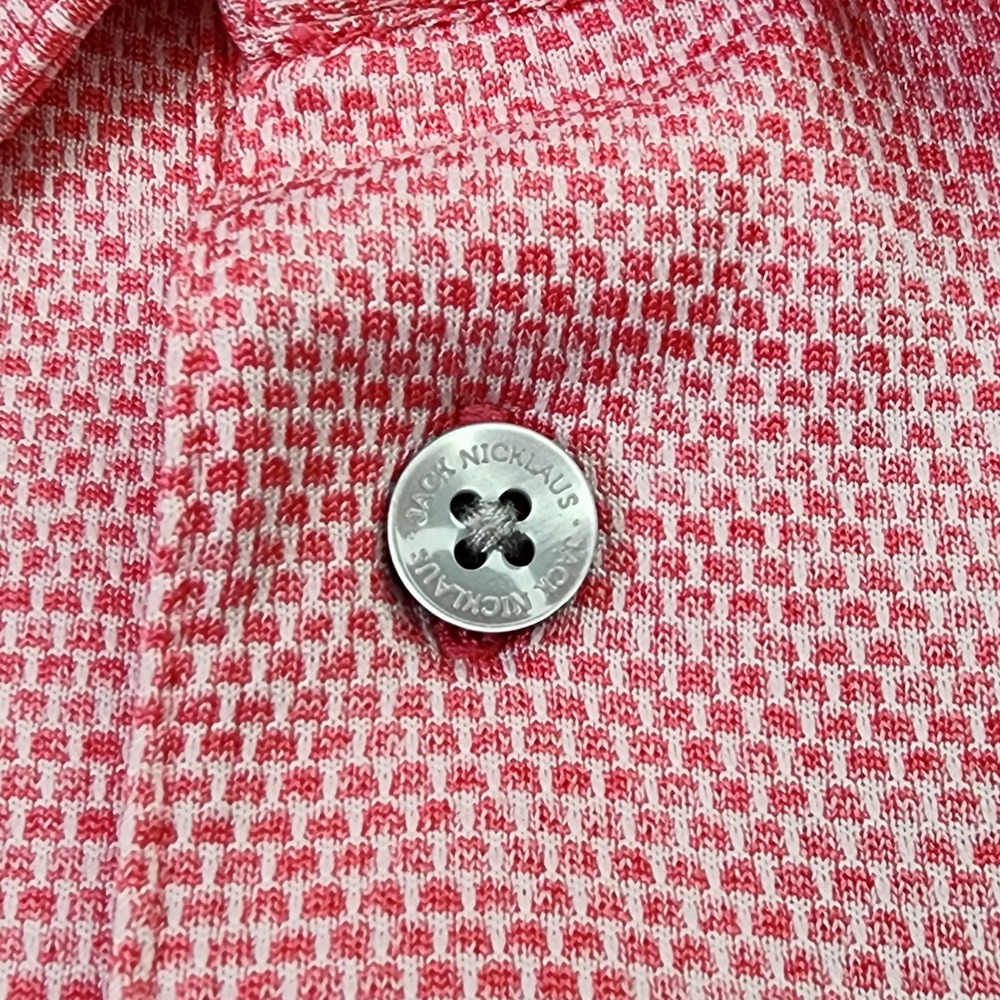 Jack Nicklaus Polo Shirt Mens XL Pink‎ Textured Golden Bear Logo Excellent - Picture 7 of 13